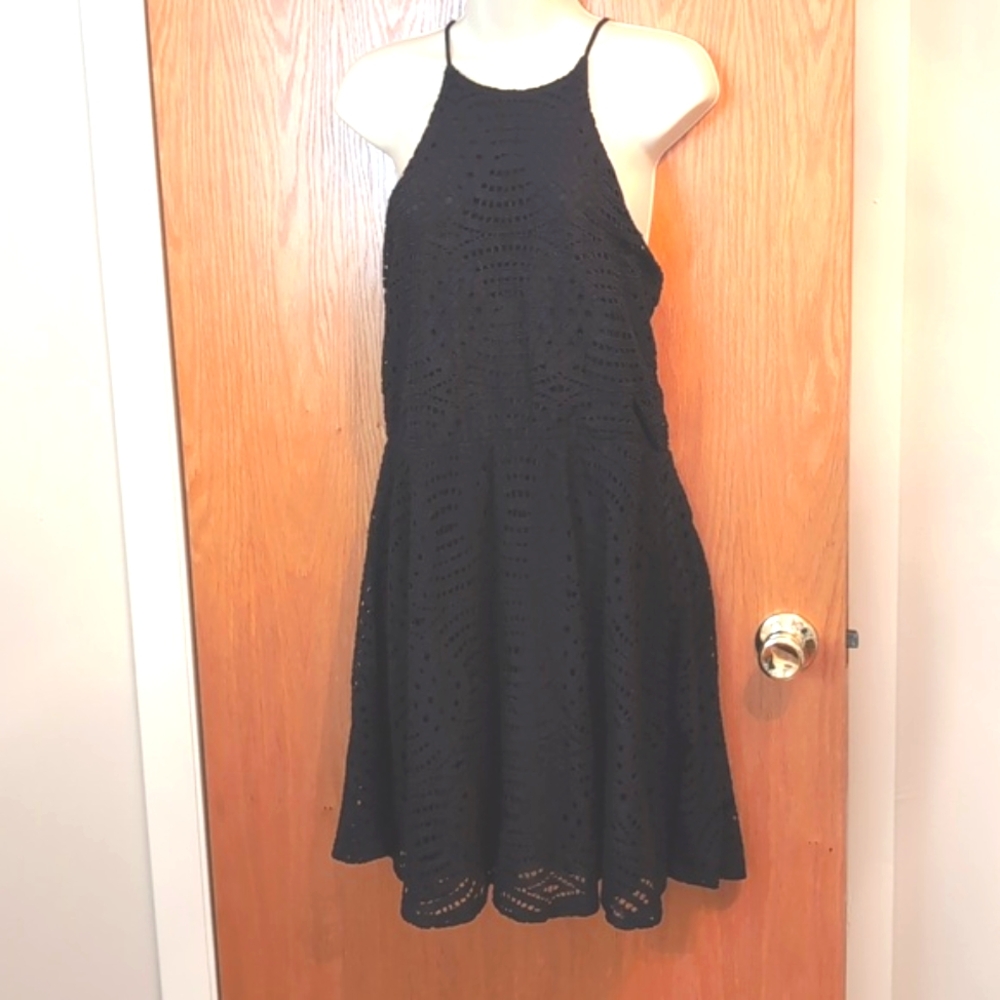 Xhilaration Elegant Black Lace Halter Dress Size XL